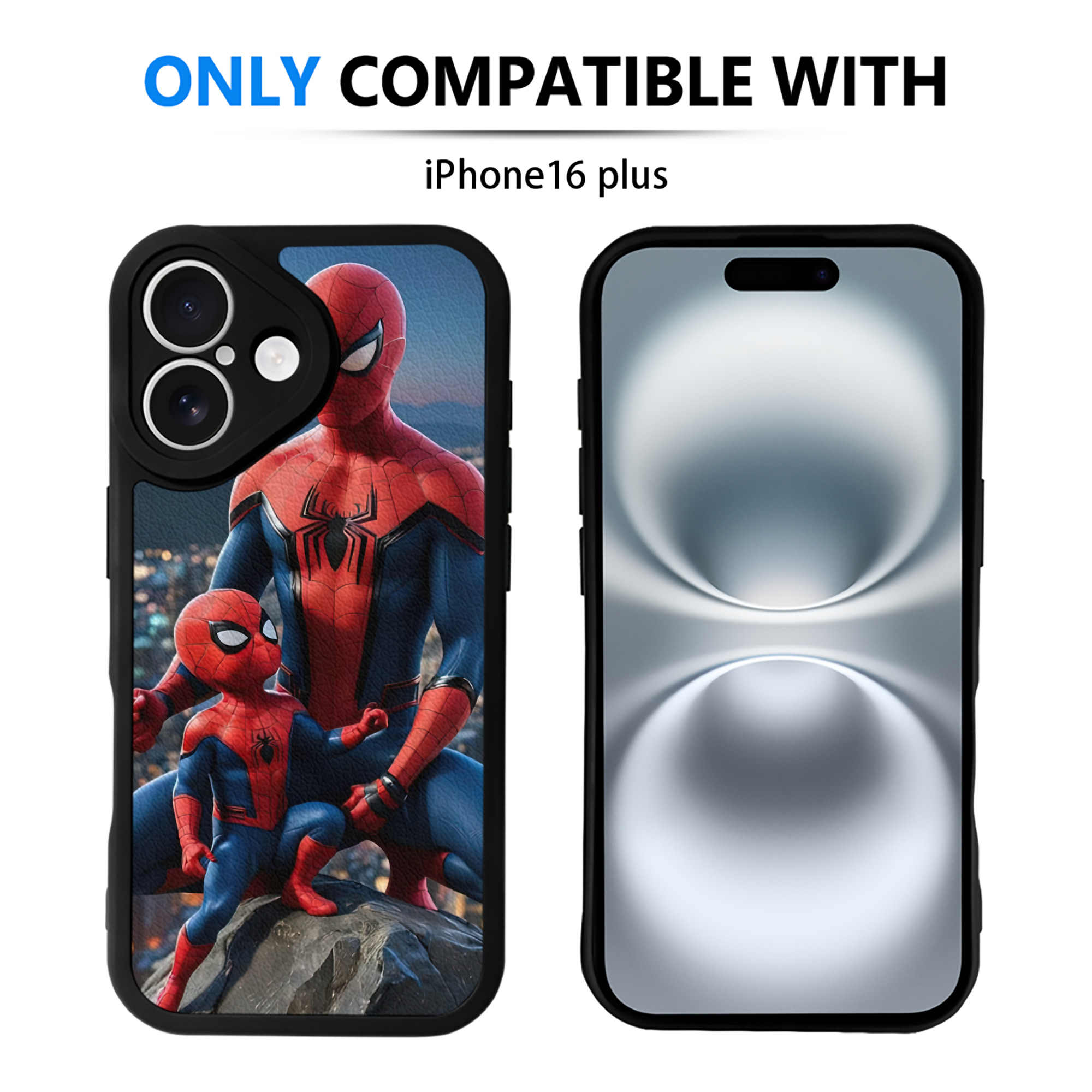 （画像用） Spider Man スパイダーマン 【iPhone 16シリーズ対応】シリコンスマホケース（レザー調） 材質：シリコン